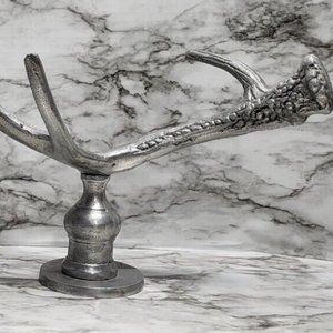 Vintage Solid Pewter Antler Decor